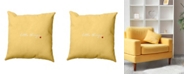 E by Design Little Things 16 Inch Yellow Decorative Word Print Throw Pillow